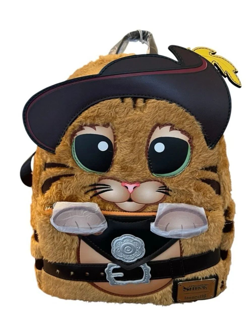 Loungefly DreamWorks Plush Shrek Puss in Boots Cosplay Mini Backpack NWT